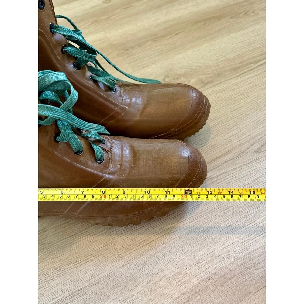 Vintage Northerner Brown Rubber Lace Up Hunting Boots Made in USA Men Size 13-14